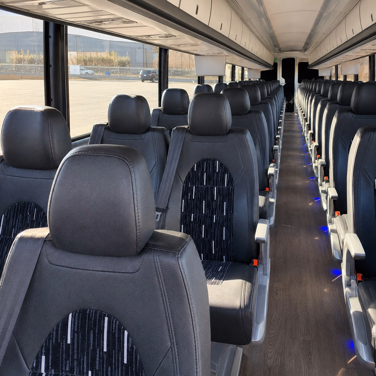 56 passenger charter bus interior